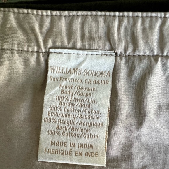 William Sonoma Linen~Green Velvet Trim & Holiday Berries 🎄 Set of 4 Placemats - Picture 5 of 10